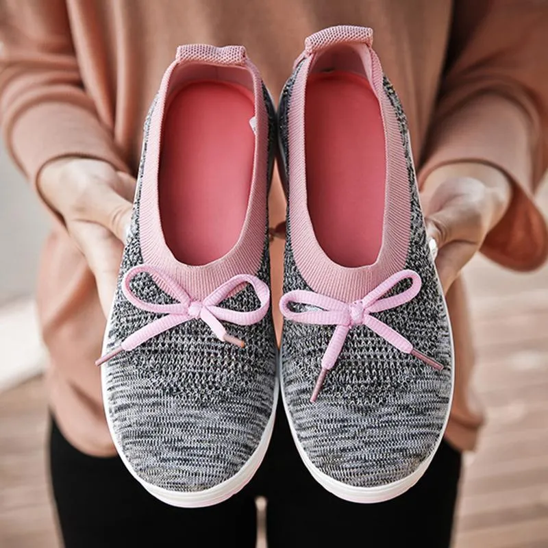 Women's Breathable Mesh Woven Sports Athletic Shoes