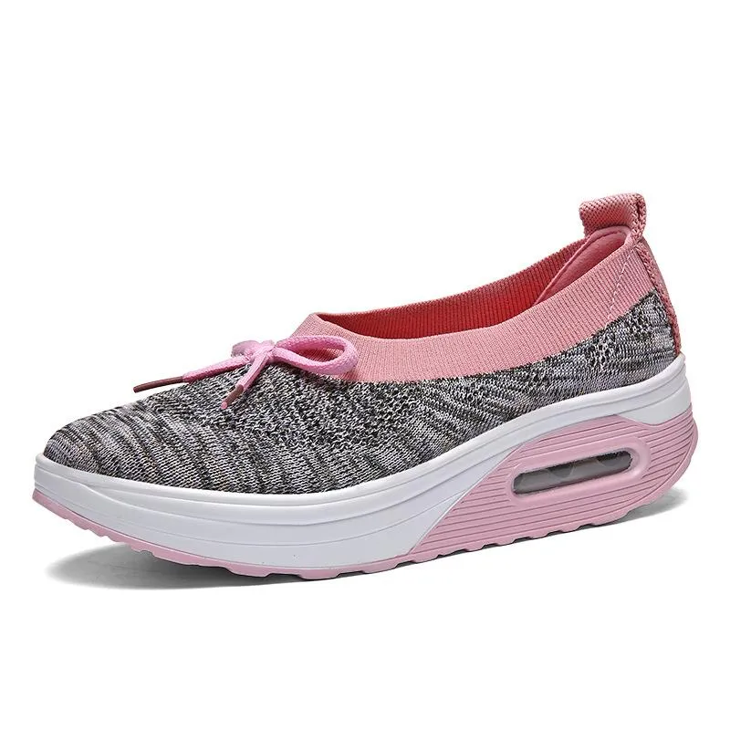 Women's Breathable Mesh Woven Sports Athletic Shoes