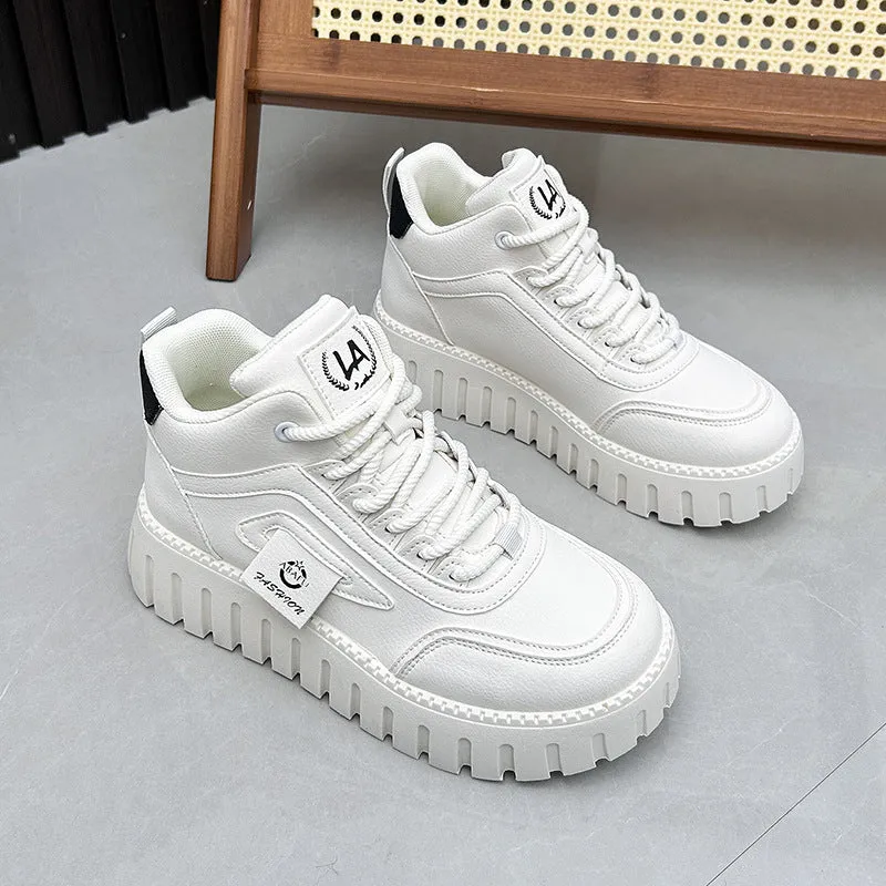 Women's Fleece-Lined High-Top Board Shoes – Warm & Stylish