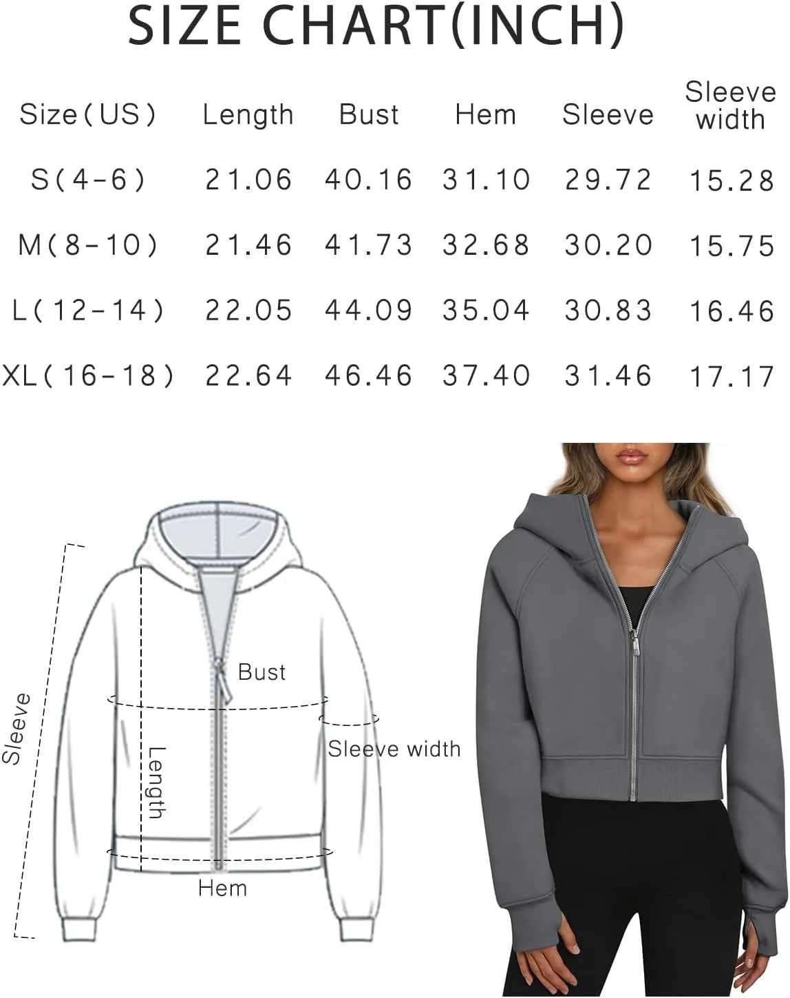 Women’s Full Zip Fleece Hoodie – Cozy Winter Jacket with Drop Shoulder Collar, Soft & Breathable Sweatshirt for Fall & Winter