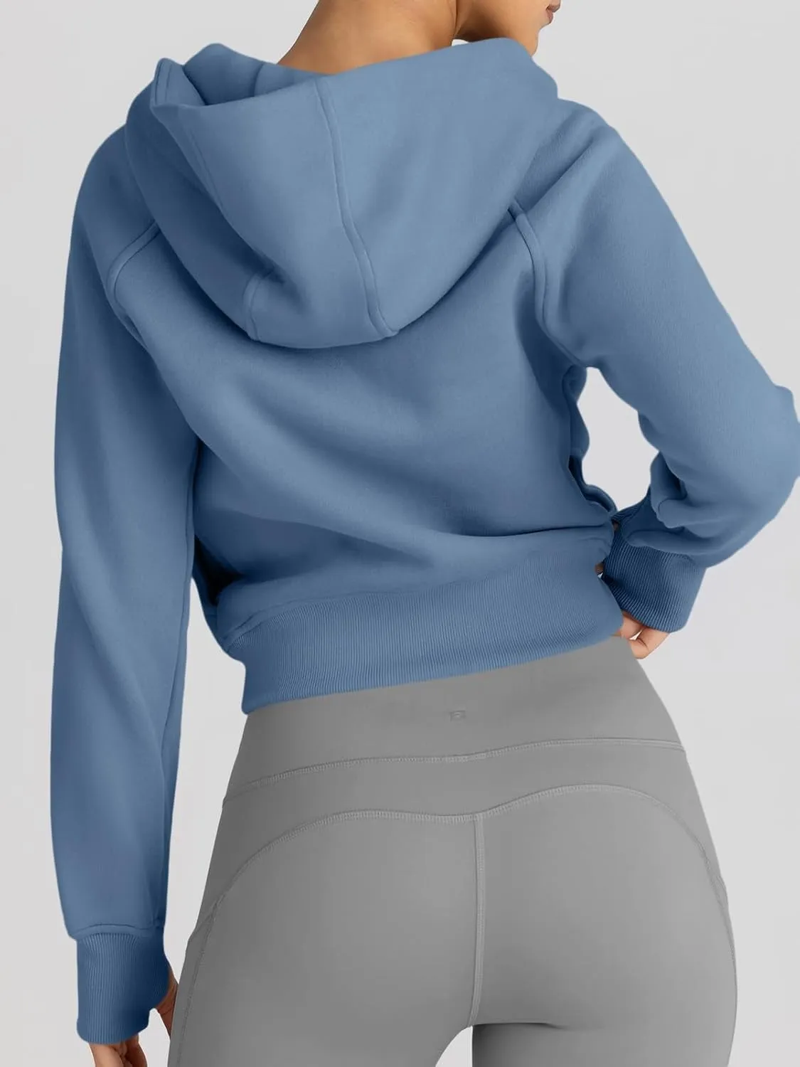 Women’s Full Zip Fleece Hoodie – Cozy Winter Jacket with Drop Shoulder Collar, Soft & Breathable Sweatshirt for Fall & Winter