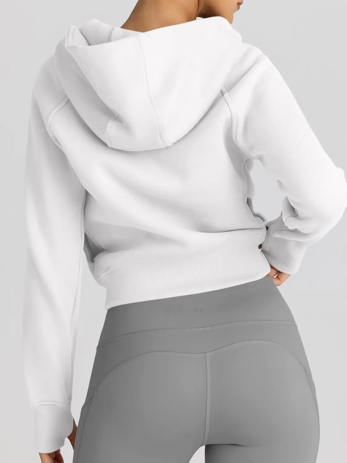 Women’s Full Zip Fleece Hoodie – Cozy Winter Jacket with Drop Shoulder Collar, Soft & Breathable Sweatshirt for Fall & Winter