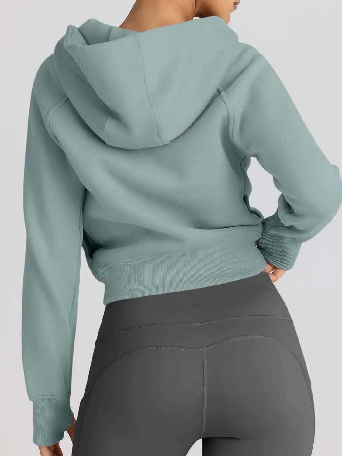 Women’s Full Zip Fleece Hoodie – Cozy Winter Jacket with Drop Shoulder Collar, Soft & Breathable Sweatshirt for Fall & Winter