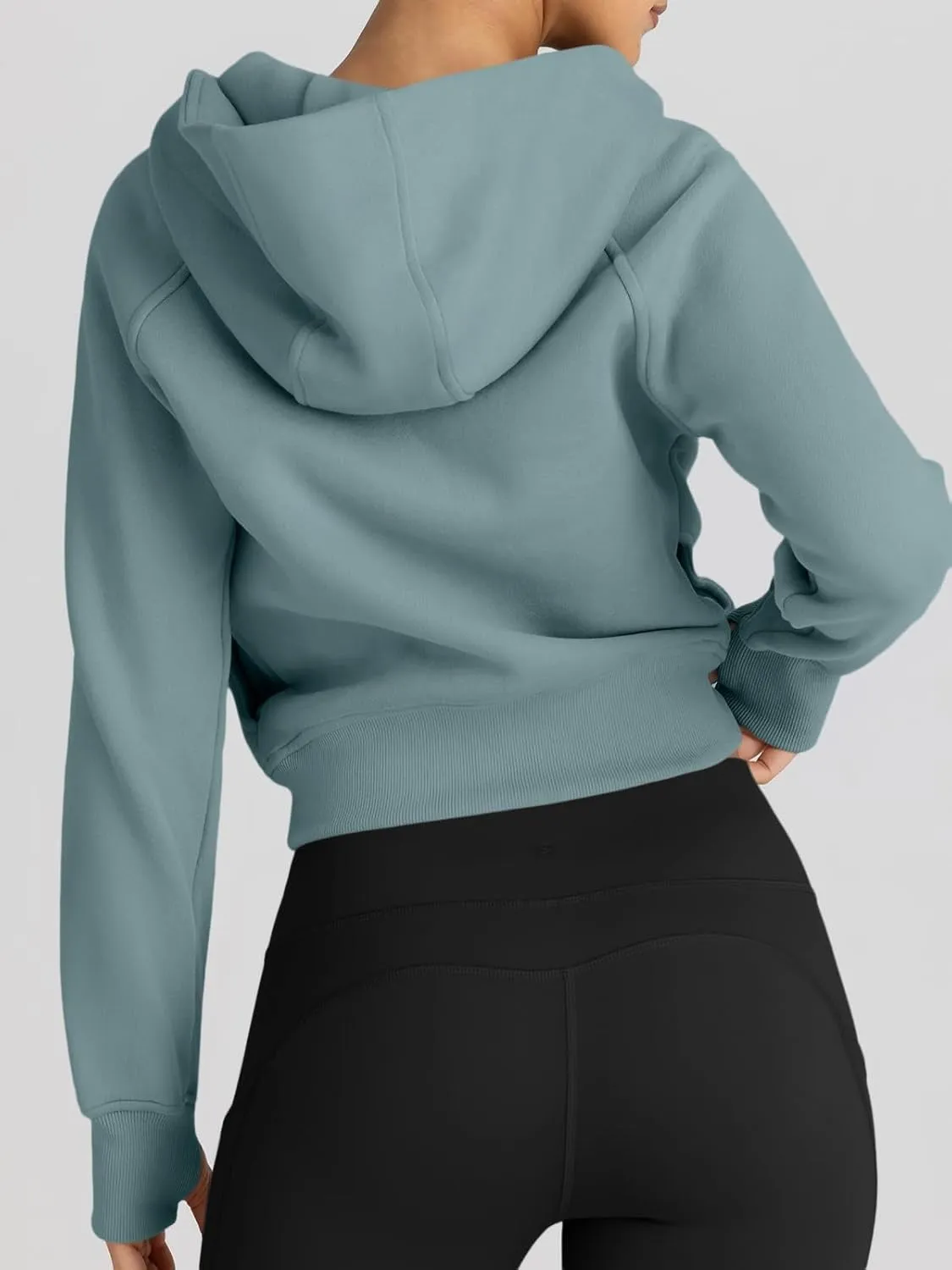 Women’s Full Zip Fleece Hoodie – Cozy Winter Jacket with Drop Shoulder Collar, Soft & Breathable Sweatshirt for Fall & Winter
