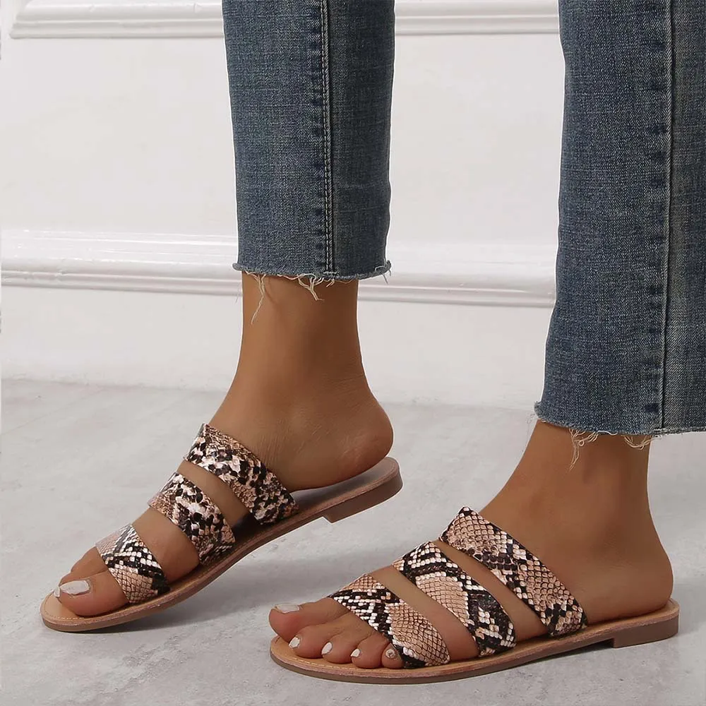 Women's Open Toe Animal Print Sandal