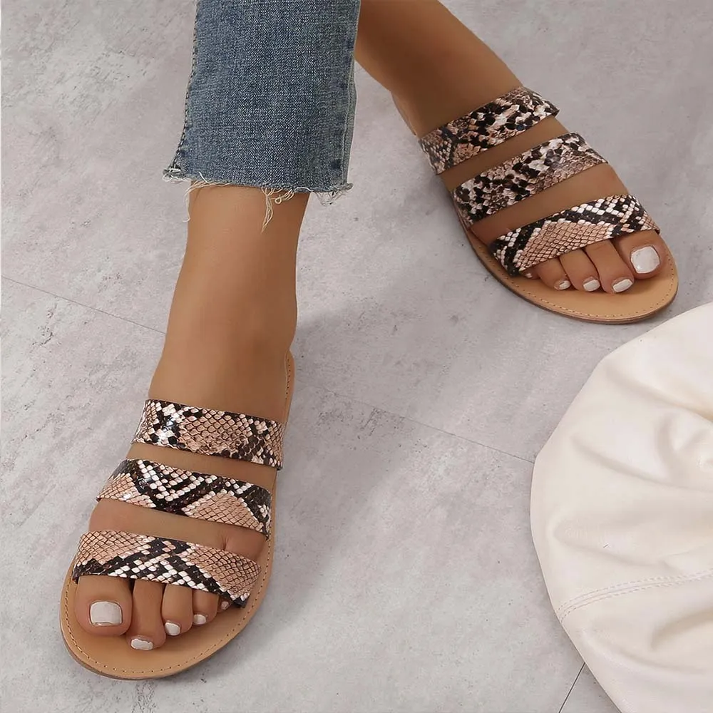 Women's Open Toe Animal Print Sandal