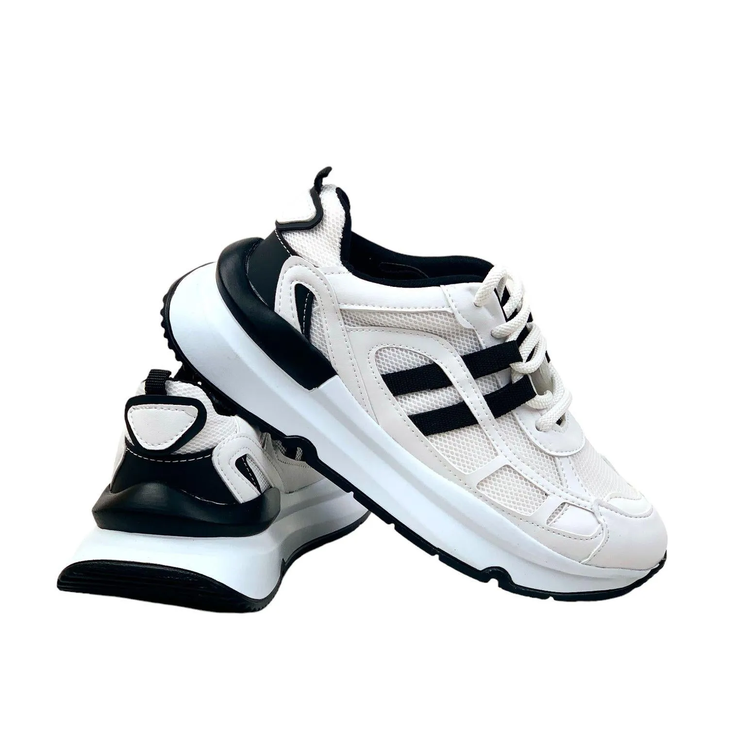 Women's Osdan BlackWhite Casual Sports Shoes Sneaker 4 cm