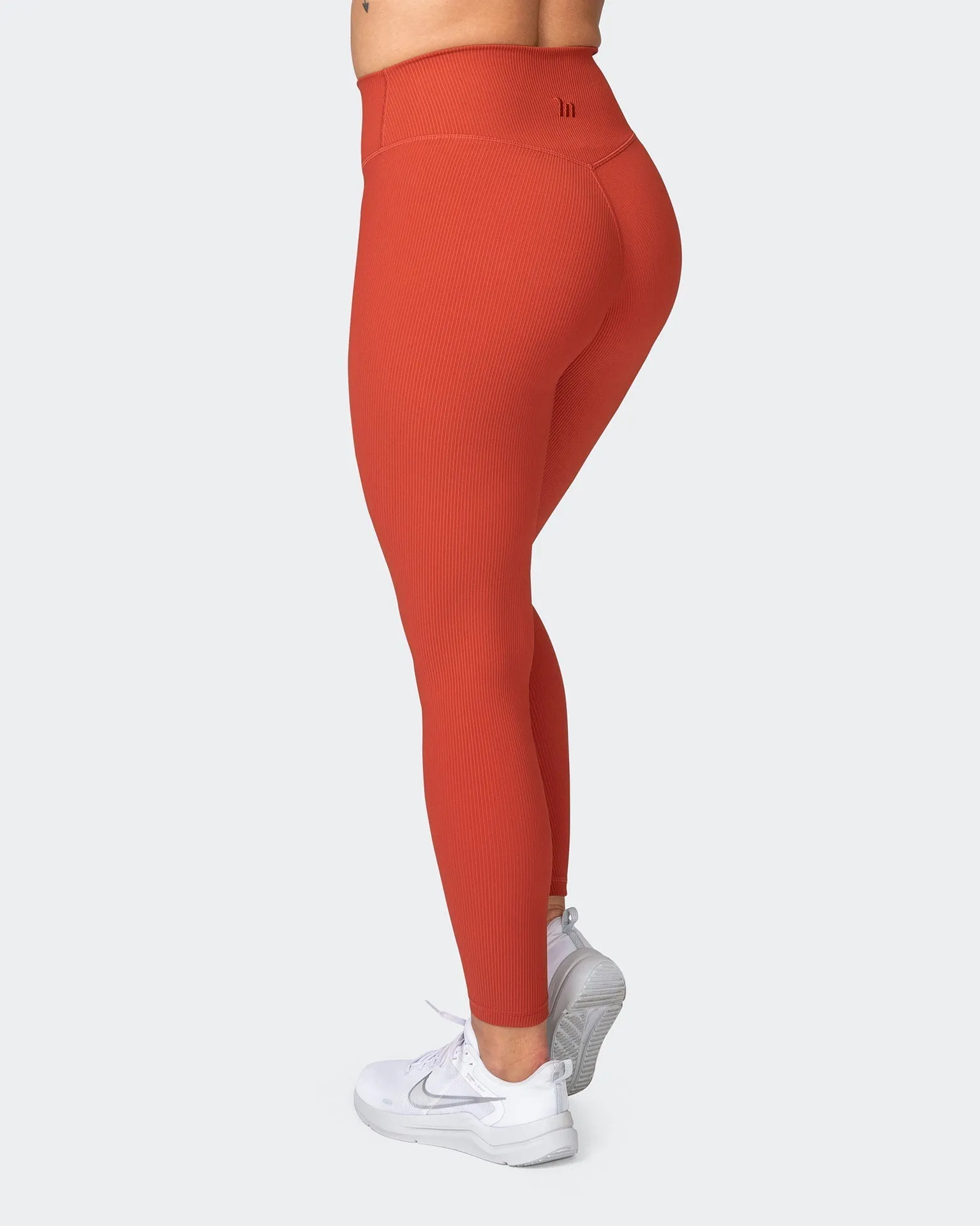Zero Rise Rib Ankle Length Leggings - Burnt Orange