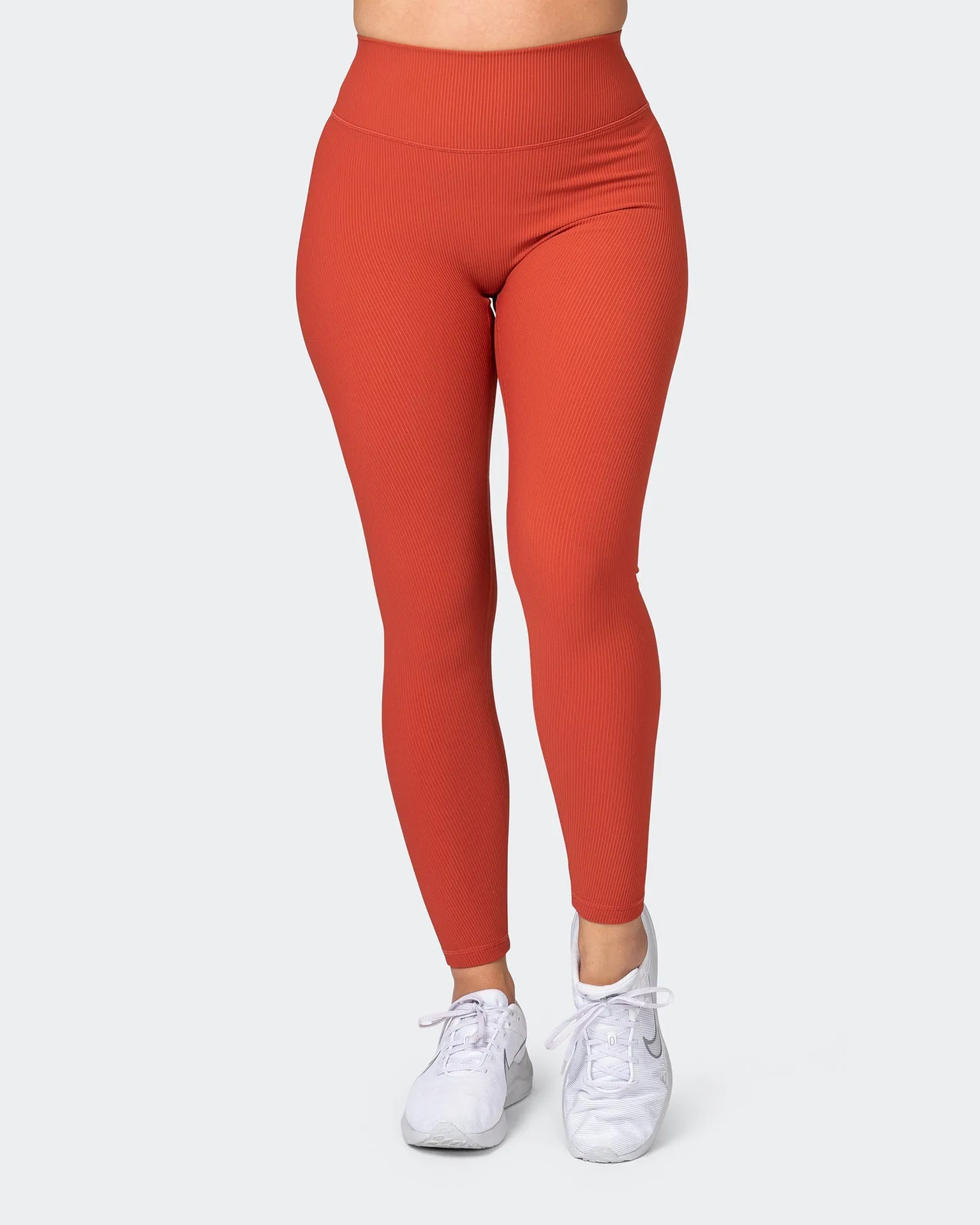 Zero Rise Rib Ankle Length Leggings - Burnt Orange