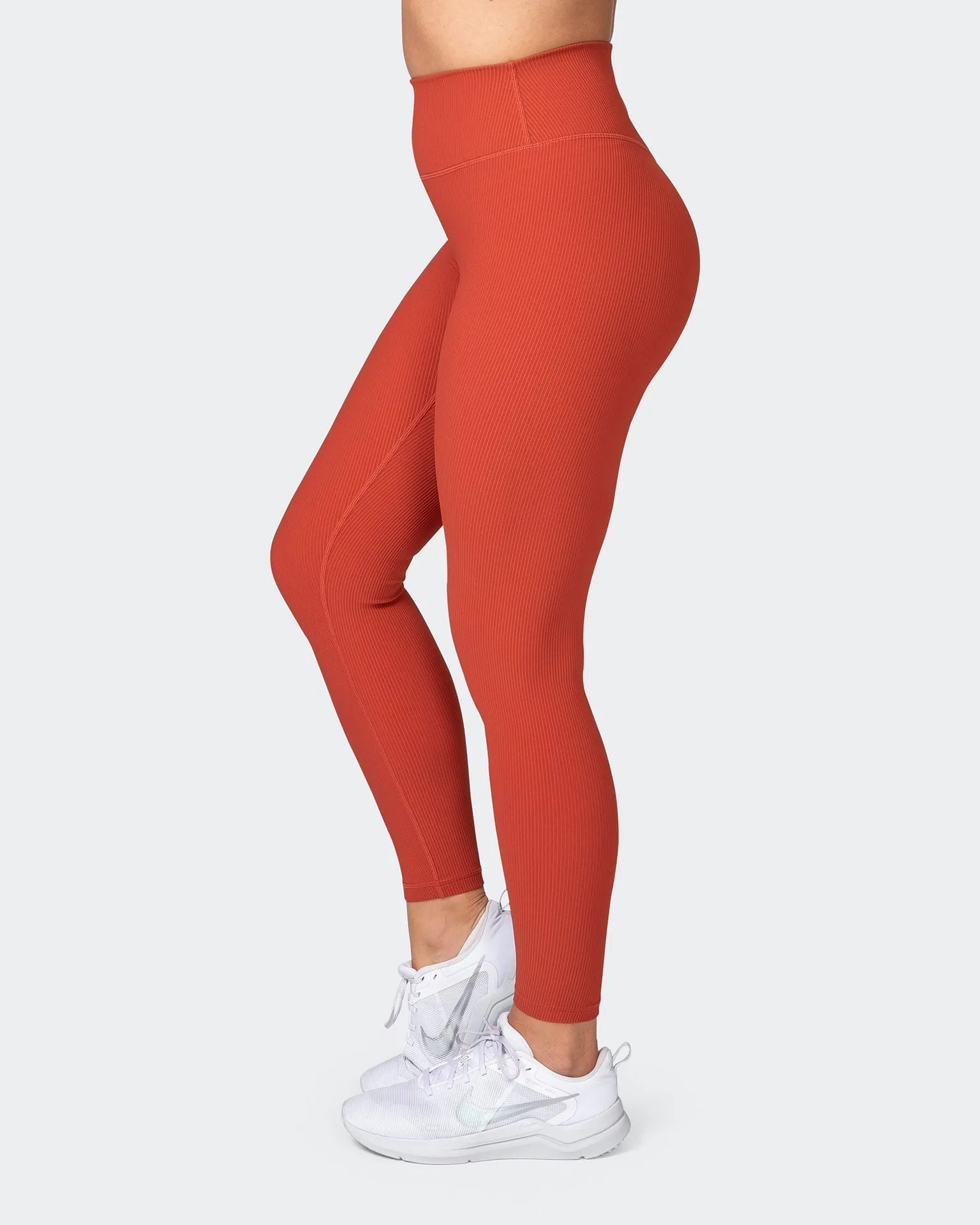 Zero Rise Rib Ankle Length Leggings - Burnt Orange