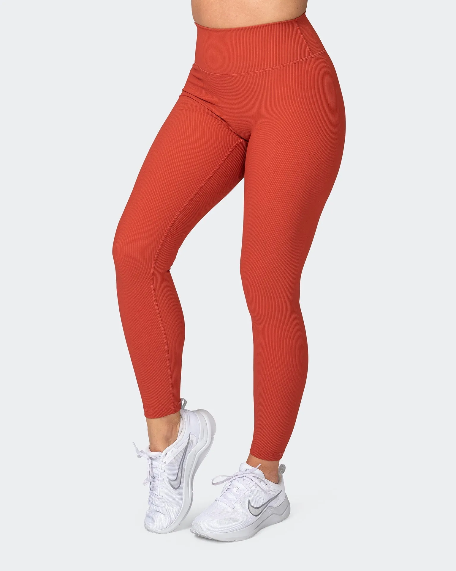 Zero Rise Rib Ankle Length Leggings - Burnt Orange