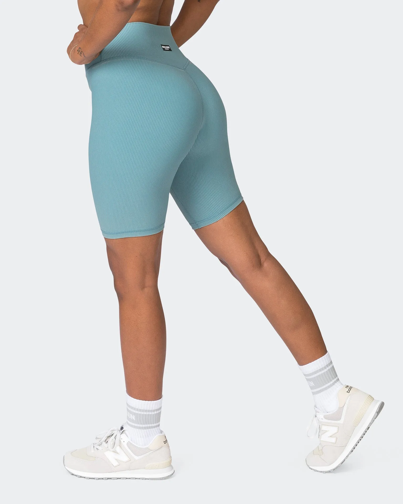 Zero Rise Vintage Rib Referee Length Shorts - Washed Harbour